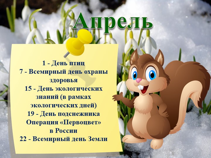 Презентация "Календарь экологических дат"