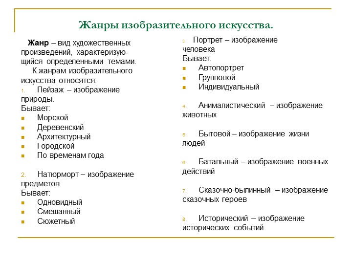 Презенация по художественно-эстетическому развитию "Альбом репродукций картин разных жанров"