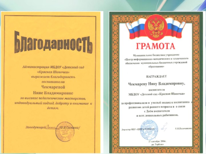 Презентация дошкольного воспитания "Портфолио воспитателя"