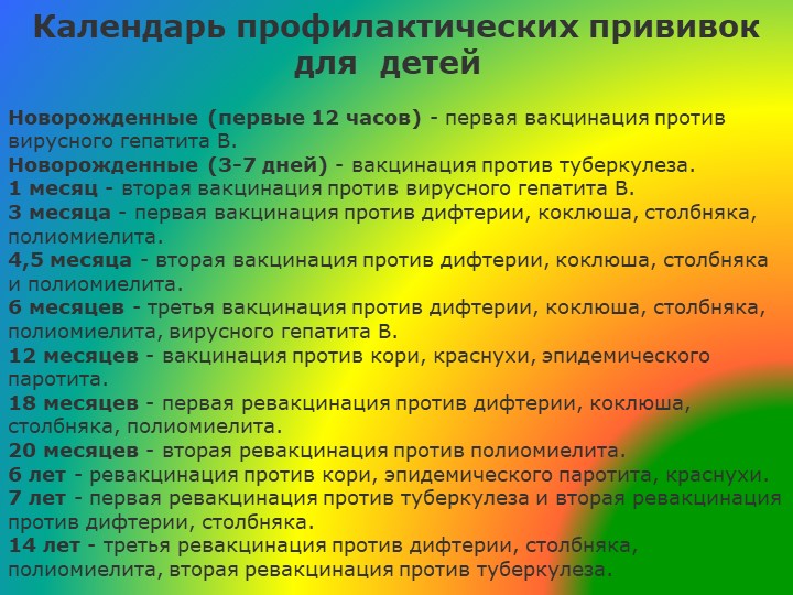 Презентация для родителей детей дошкольного возраста на тему "Прививки"
