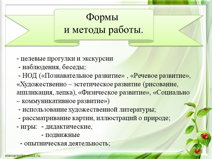 Презентация Экологическое воспитание дошкольника через интеграцию образовательных областей во второй младшей группе