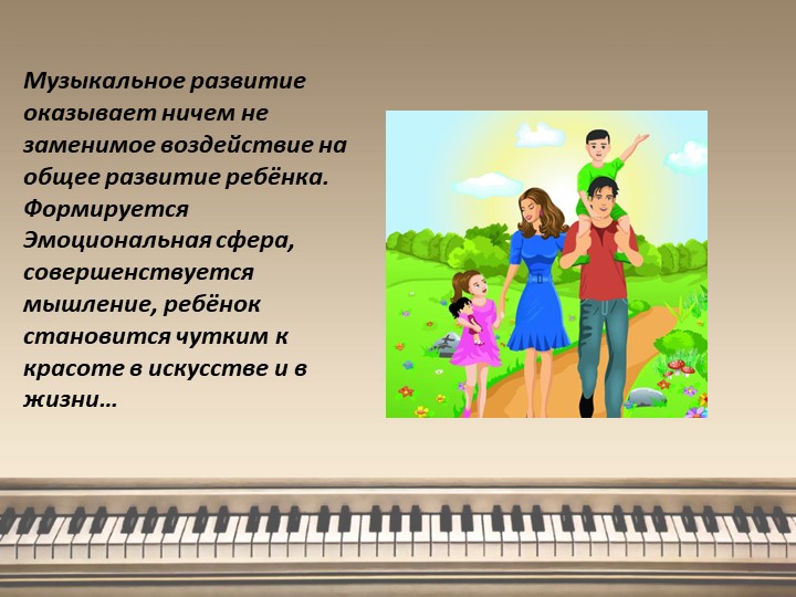 Презентация на тему:"Музыкальное воспитание дошкольников в условиях семьи"