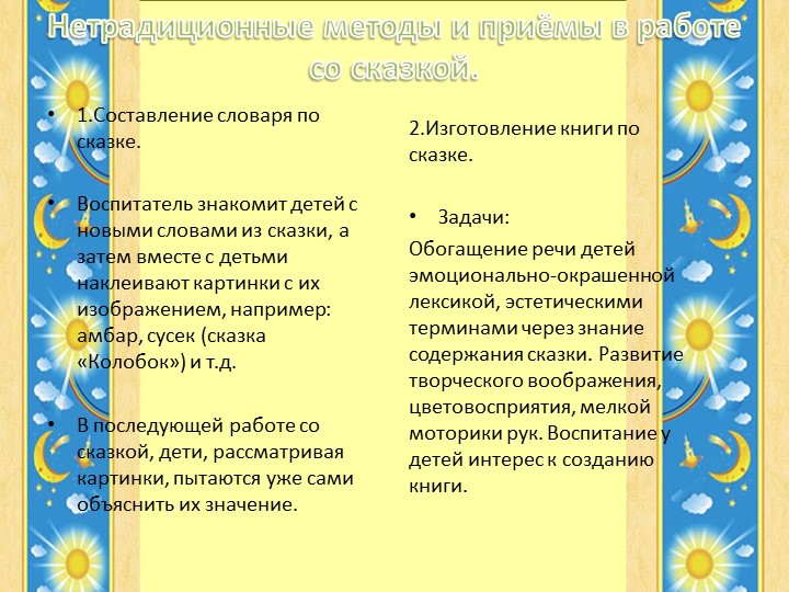 Презентация к выступлению на РМО "Роль сказки в воспитании дошкольников"
