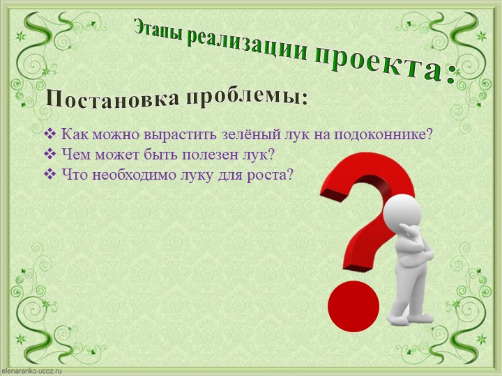 Проект Господин Лук для детей старшей группы