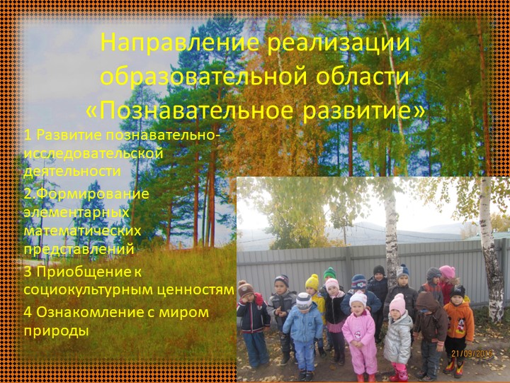 Презентация опыта работы "Познавательное развитие детей"