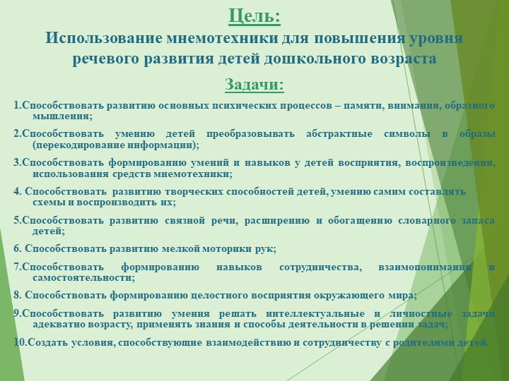 Презентация «Повышение уровня речевого развития детей дошкольного возраста посредством мнемотехники»