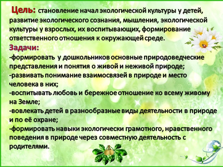 Презентация опыта работы по экологии "Будь природе другом"