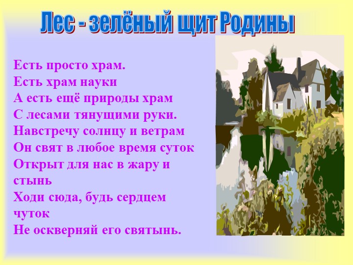 Презентация. "Лес -наше богатство"
