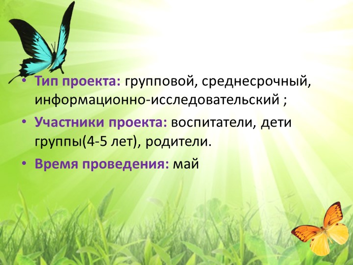 Экологический проект "Бабочка - Красавица"