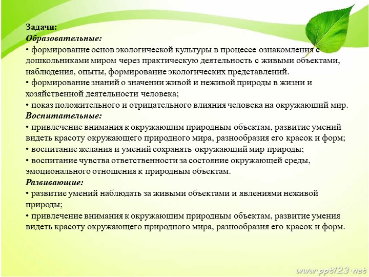 Презентация по экологическому воспитанию