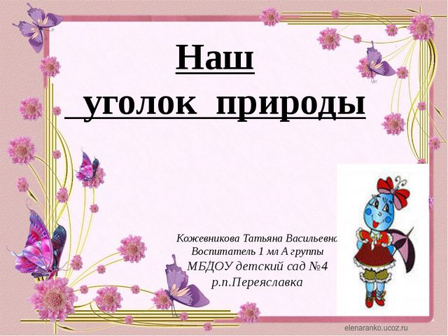 Уголок природы. Презентация для детей