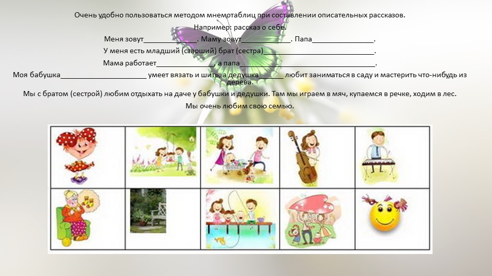 Использование мнемотаблиц в развитии речи детей дошкольного возраста
