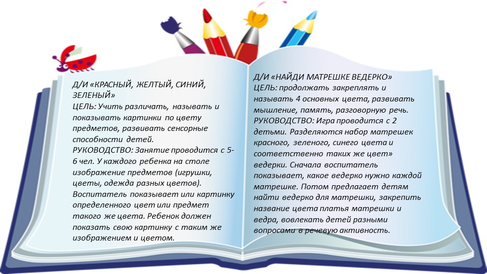 КАРТОТЕКА ДИДАКТИЧЕСКИХ ИГР ПО СЕНСОРНОМУ РАЗВИТИЮ ДЕТЕЙ РАННЕГО ВОЗРАСТА