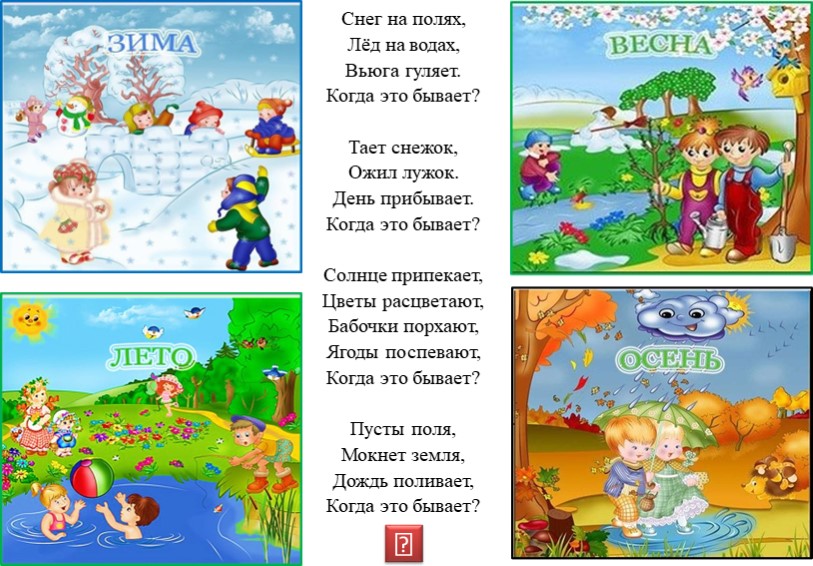 Интерактивная игра для дошкольников "Времена года"