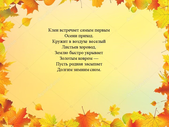 Презентация "Экологическая тропа-объект "Клен"