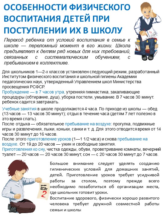 Рекомендации для родителей будущих первоклассников