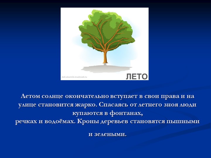 Презентация для дошкольников "Времена года"