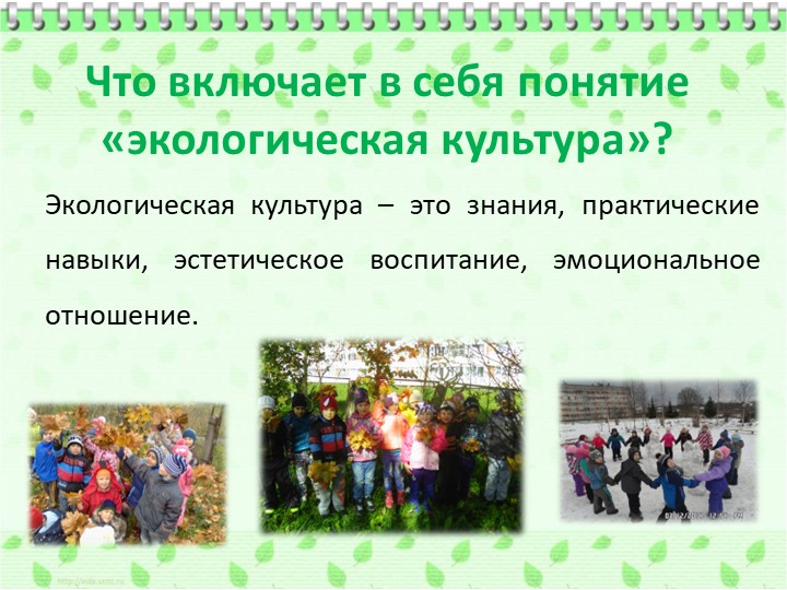 Формирование экологической культуры у дошкольников