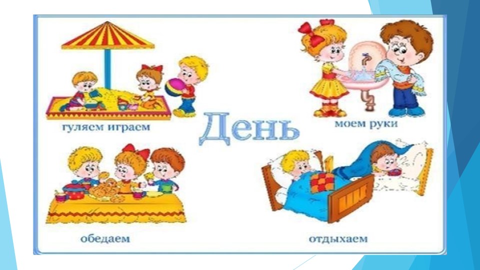 Презентация к беседе в средней группе на тему: "Режим дня"
