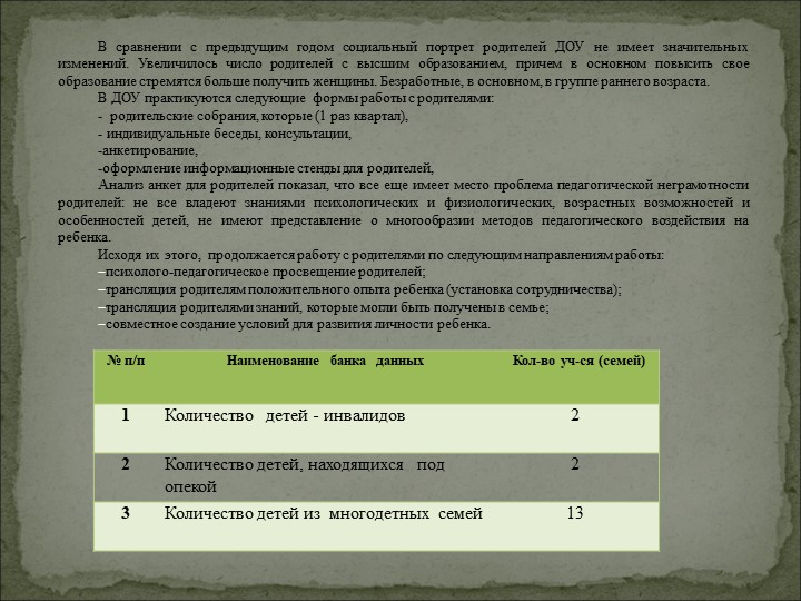 Общее родительское собрание в ДОУ