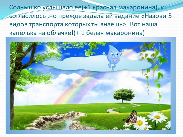 Презентация занятия для детей среднего возраста ДОУ "Путешествие капельки"