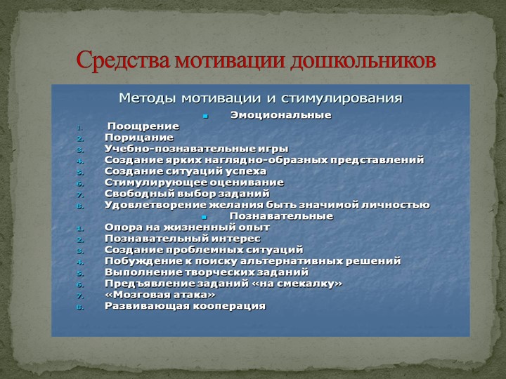 Презентация на тему "Мотивация дошколят".
