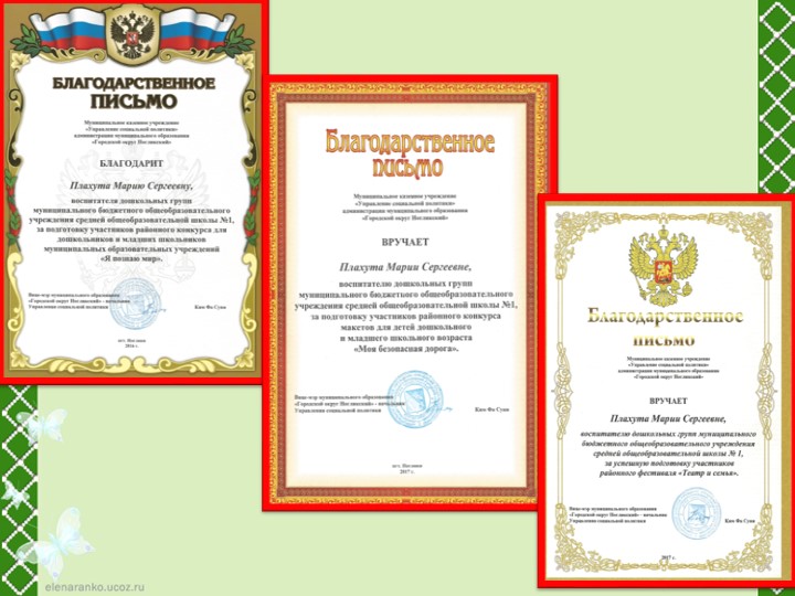 Портфолио для аттестации "Плахута М.С."