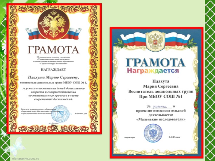 Портфолио для аттестации "Плахута М.С."