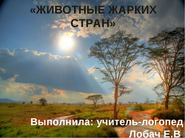 Животные жарких стран. Презентация для дошкольников