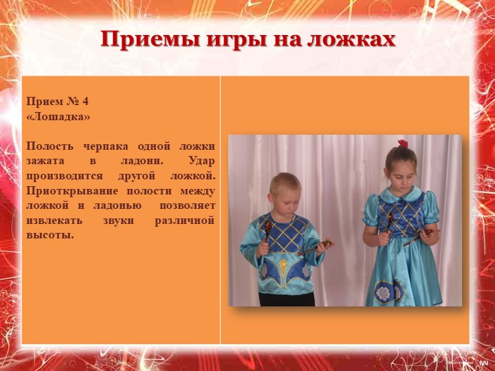 Презентация " Обучение игре на ложках как элемент музыкального развития дошкольников"
