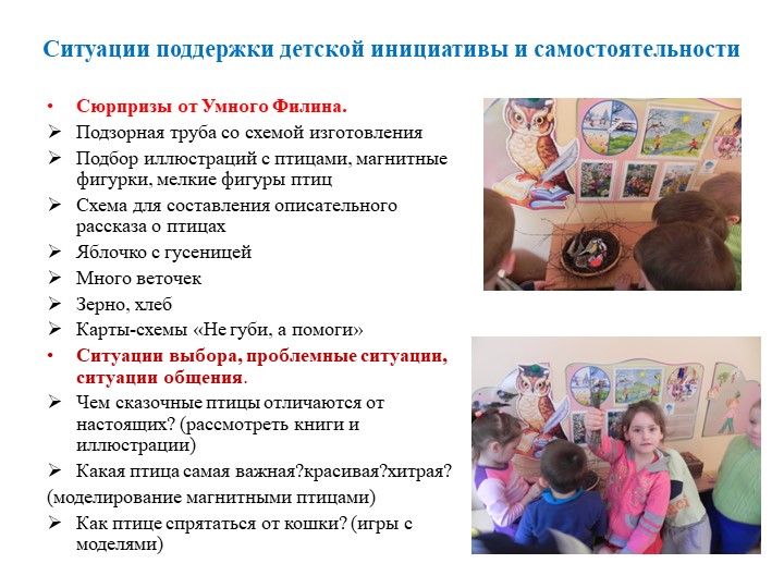 Экологически ориентированный проект "В гостях у друзей Филина" (средняя группа)