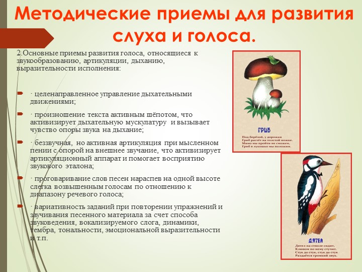 Вокально хоровое развитие дошкольников