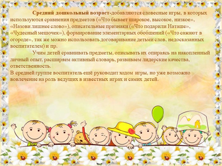 Речевые игры в развитии дошкольников