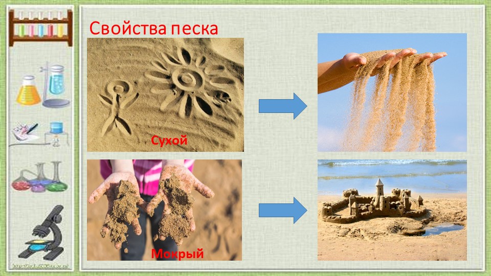 Презентация по познавательному развитию "Удивительный мир песка".