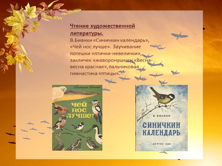 Краткосрочный проект "Перелетные птицы осенью" старшая группа