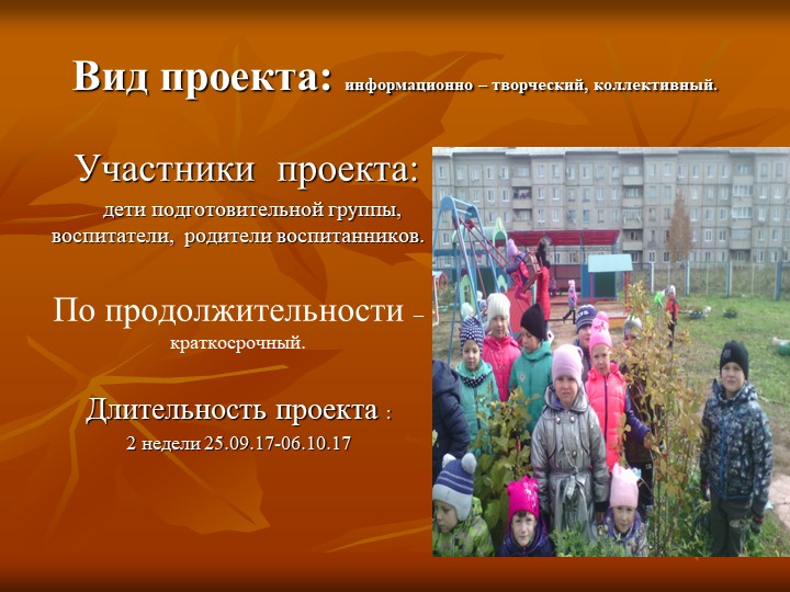 Проэкт в подготовительной группе на тему "Золотая осень"