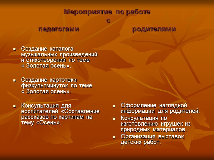 Проэкт в подготовительной группе на тему "Золотая осень"