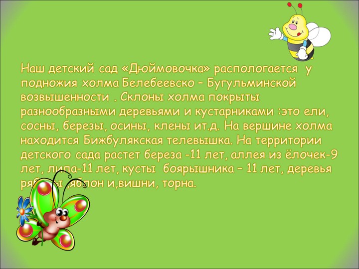 Презентация зеленый наряд МБДОУ детского сада "Дюймовочка" с. Бижбуляк