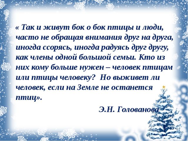 Зимующие птицы. Презентация для дошкольников