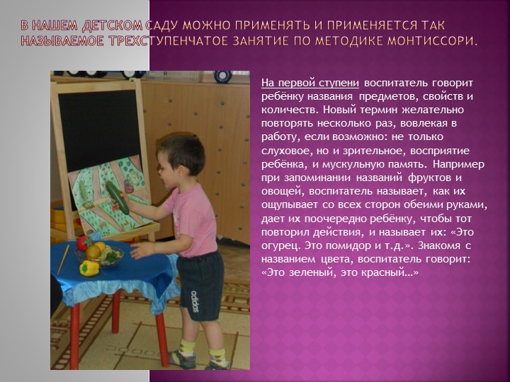 Презентация Первые шаги в Монтиссори