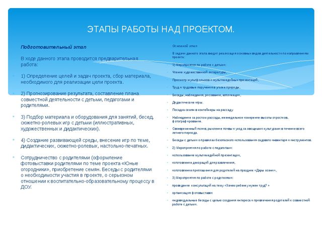 Юные огородники. Презентация проекта в ДОУ