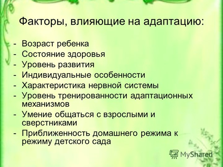 Условия успешной адаптации детей раннего возраста в ДОУ