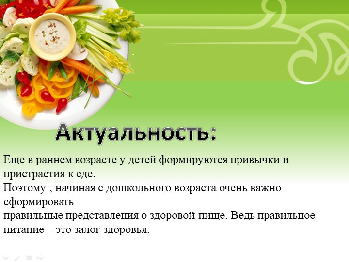 Презентация проекта "Правильное питание"