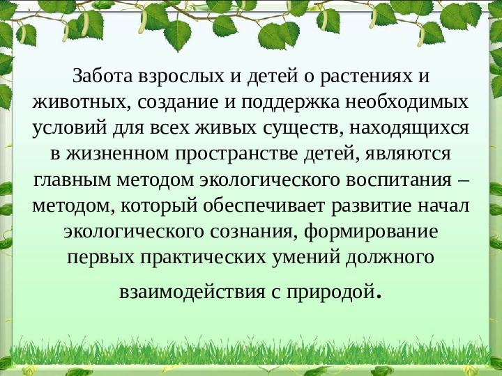 Презентация по экологии "Формирование экологического воспитания у дошкольников ".