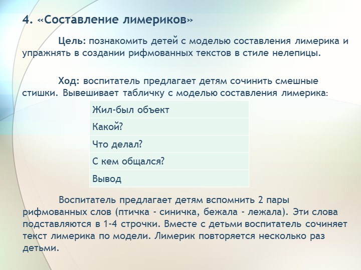 Презентация по дошкольному образованию на тему "Составление дошкольниками рифмованных текстов"