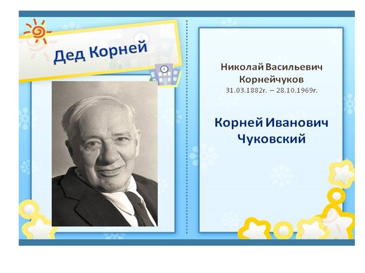 К.И. Чуковский презентация к открытому занятию