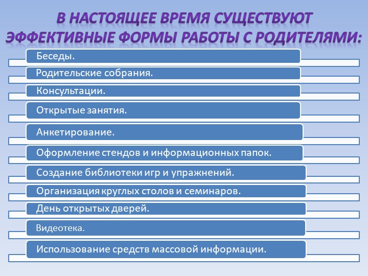 Формы работы с родителями по проведению диагностики нарушений речевого развития детей раннего возраста