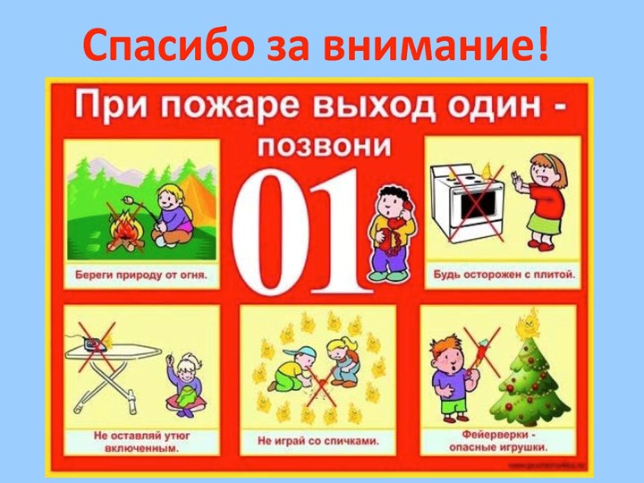 Презентация "Правила пожарной безопасности".