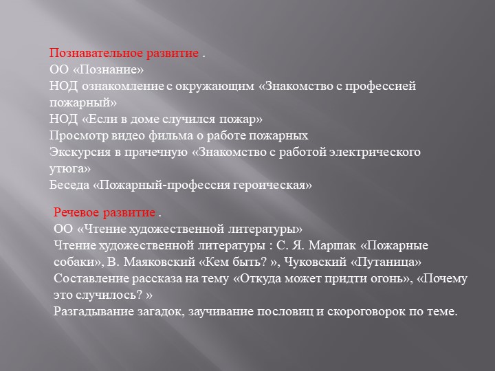 Проектная деятельность с детьми старшей группы " Пожарный - профессия героическая"