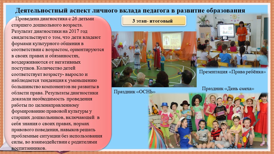Презентация: "« Правовая культура старших дошкольников как фактор развития личности»